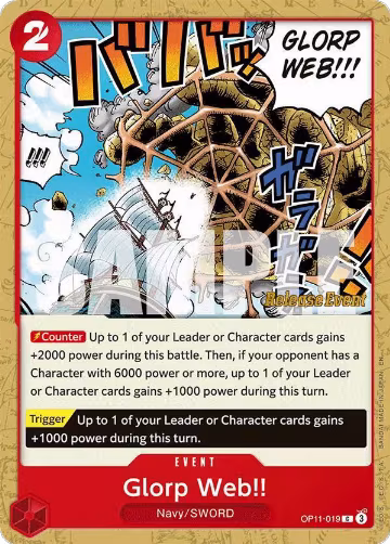 Glorp Web!! (OP11-019), A Fist of Divine Speed Release Event Cards — One Piece card price