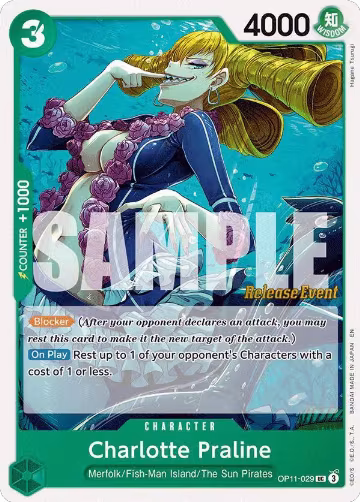 Charlotte Praline (OP11-029), A Fist of Divine Speed Release Event Cards — One Piece card price