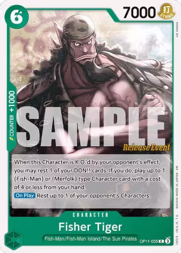 Fisher Tiger (OP11-035), A Fist of Divine Speed Release Event Cards — One Piece card price