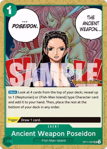 Ancient Weapon Poseidon (OP11-037), A Fist of Divine Speed Release Event Cards — One Piece card price