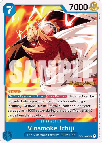 Vinsmoke Ichiji (OP11-043), A Fist of Divine Speed Release Event Cards — One Piece card price