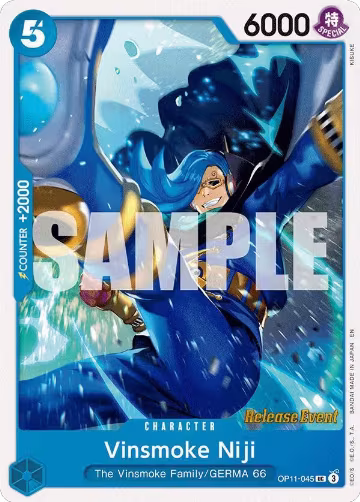 Vinsmoke Niji (OP11-045), A Fist of Divine Speed Release Event Cards — One Piece card price