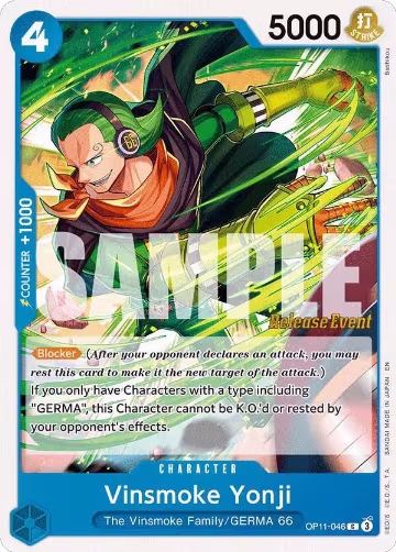 Vinsmoke Yonji (OP11-046), A Fist of Divine Speed Release Event Cards — One Piece card price