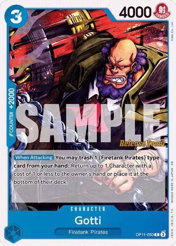 Gotti (OP11-050), A Fist of Divine Speed Release Event Cards — One Piece card price
