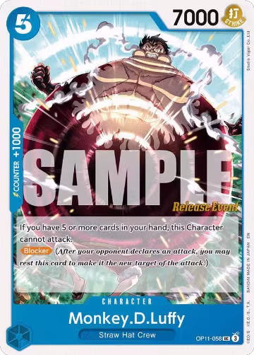 Monkey.D.Luffy (058) (OP11-058), A Fist of Divine Speed Release Event Cards — One Piece card price