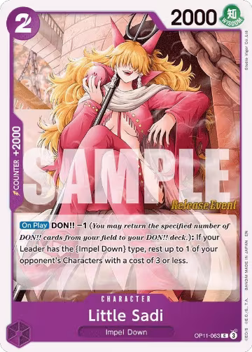 Little Sadi (OP11-063), A Fist of Divine Speed Release Event Cards — One Piece card price