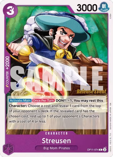 Streusen (OP11-074), A Fist of Divine Speed Release Event Cards — One Piece card price
