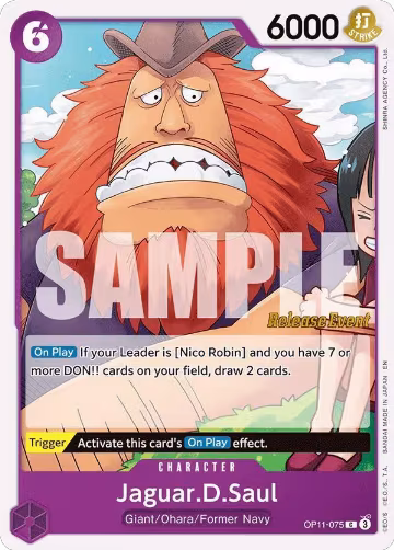 Jaguar.D.Saul (OP11-075), A Fist of Divine Speed Release Event Cards — One Piece card price
