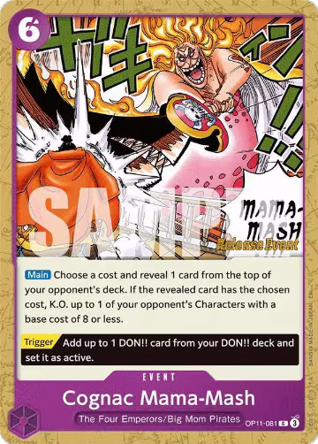 Cognac Mama-Mash (OP11-081), A Fist of Divine Speed Release Event Cards — One Piece card price