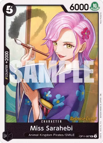 Miss Sarahebi (OP11-087), A Fist of Divine Speed Release Event Cards — One Piece card price