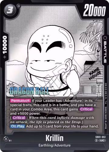 Krillin - SB01-051 (SB01-051), Manga Booster 01 — DB Fusion card price
