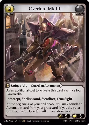 Overlord Mk III (63), Mercurial Heart Alter Edition — Grand Archive card price