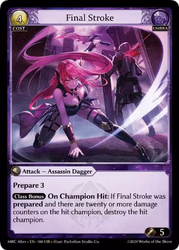 Final Stroke (180), Mercurial Heart Alter Edition — Grand Archive card price