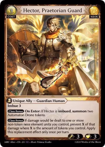 Hector, Praetorian Guard (201), Mercurial Heart Alter Edition — Grand Archive card price