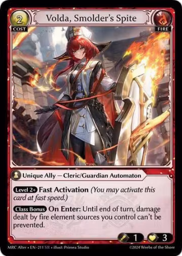 Volda, Smolder's Spite (211), Mercurial Heart Alter Edition — Grand Archive card price