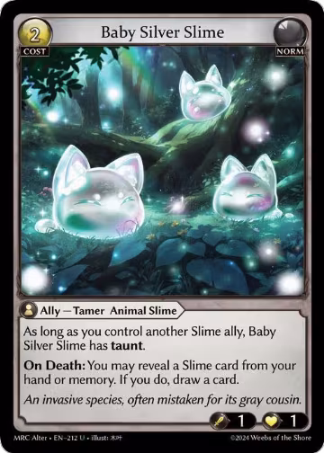 Baby Silver Slime (212), Mercurial Heart Alter Edition — Grand Archive card price