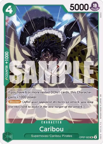 Caribou (Reprint) (OP07-023), ST-24: Starter Deck 24 GREEN Jewelry Bonney — One Piece card price
