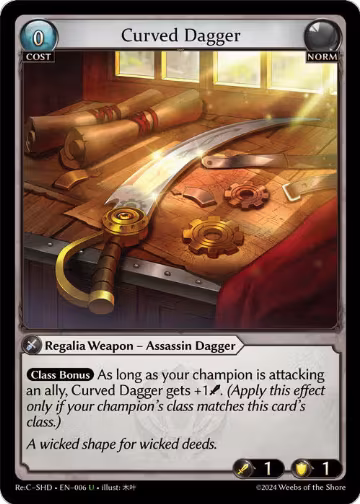 Curved Dagger (006), Tristan, Shadowdancer Re:Collection Lite — Grand Archive card price