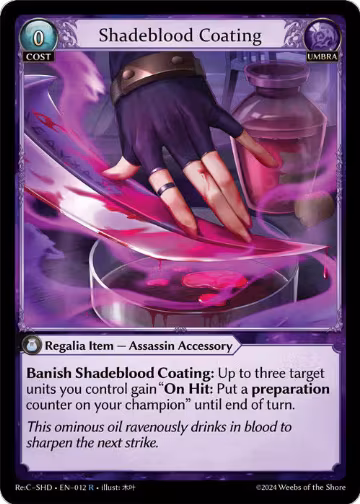 Shadeblood Coating (012), Tristan, Shadowdancer Re:Collection Lite — Grand Archive card price