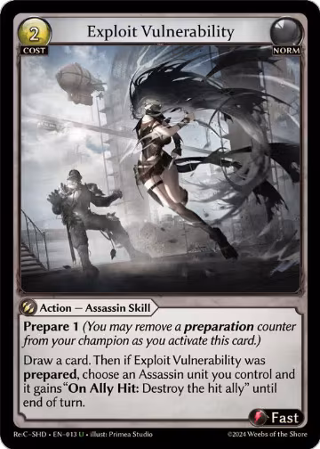 Exploit Vulnerability (013), Tristan, Shadowdancer Re:Collection Lite — Grand Archive card price