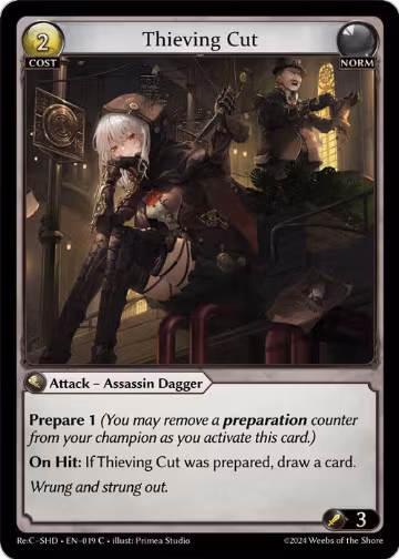 Thieving Cut (019), Tristan, Shadowdancer Re:Collection Lite — Grand Archive card price