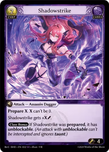 Shadowstrike (032), Tristan, Shadowdancer Re:Collection Lite — Grand Archive card price