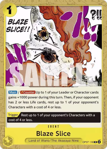 Blaze Slice (Reprint) (OP07-116), ST-28: Starter Deck 28 GREEN/YELLOW Yamato — One Piece card price