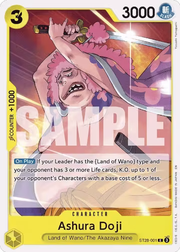 Ashura Doji (ST28-001), ST-28: Starter Deck 28 GREEN/YELLOW Yamato — One Piece card price