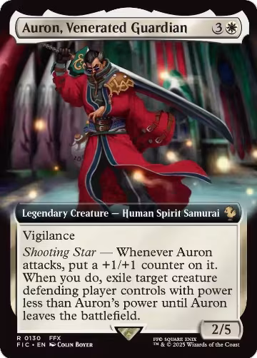 Auron, Venerated Guardian (Extended Art) (130), Commander: FINAL FANTASY — Magic card price