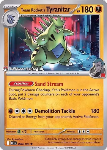 Team Rocket's Tyranitar (Pokemon Center Exclusive) (096/182), Miscellaneous Cards & Products — Pokémon card price