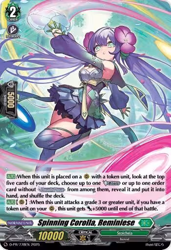 Spinning Corolla, Reminiese (Foil) (D-PR/778EN), D Promo Cards — Vanguard card price