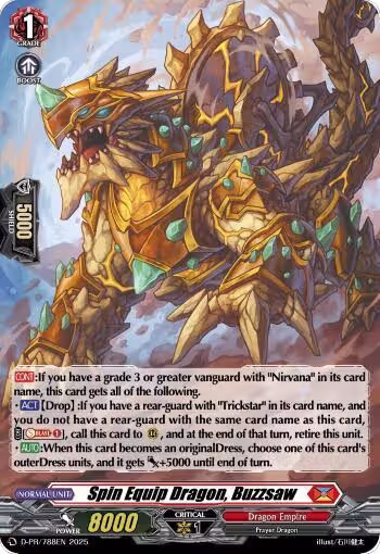 Spin Equip Dragon, Buzzsaw (Foil) (D-PR/788EN), D Promo Cards — Vanguard card price