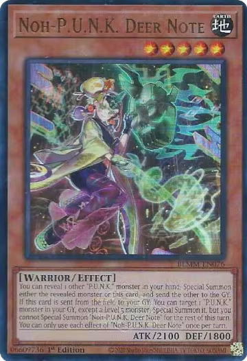 Noh-P.U.N.K. Deer Note (BLMM-EN076), Battles of Legend: Monster Mayhem — Yu-Gi-Oh! card price