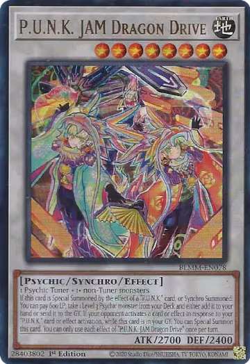P.U.N.K. JAM Dragon Drive (BLMM-EN078), Battles of Legend: Monster Mayhem — Yu-Gi-Oh! card price