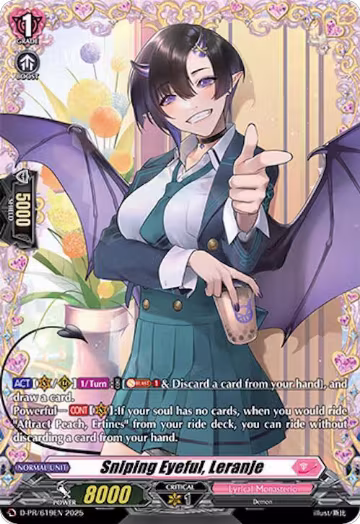 Sniping Eyeful, Leranje (D-PR/619EN), D Promo Cards — Vanguard card price
