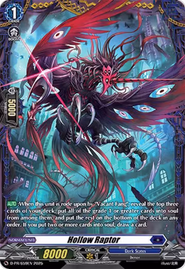 Hollow Raptor (D-PR/659EN), D Promo Cards — Vanguard card price