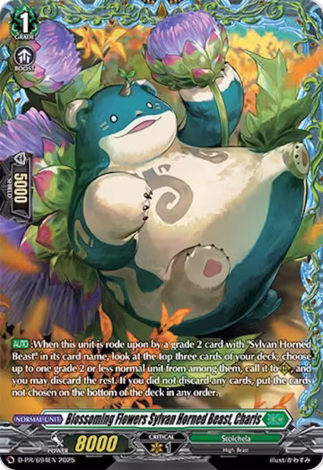 Blossoming Flowers Sylvan Horned Beast, Charis (D-PR/694EN), D Promo Cards — Vanguard card price