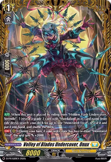 Volley of Blades Undercover, Onux (D-PR/689EN), D Promo Cards — Vanguard card price