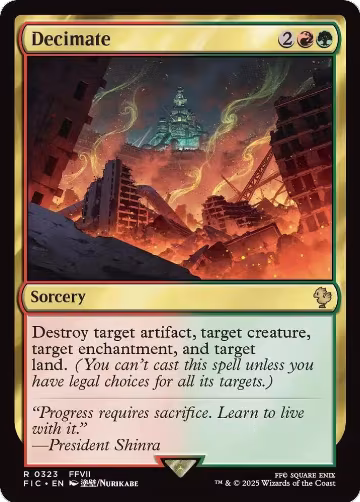 Decimate (Surge Foil) (323), Commander: FINAL FANTASY — Magic card price