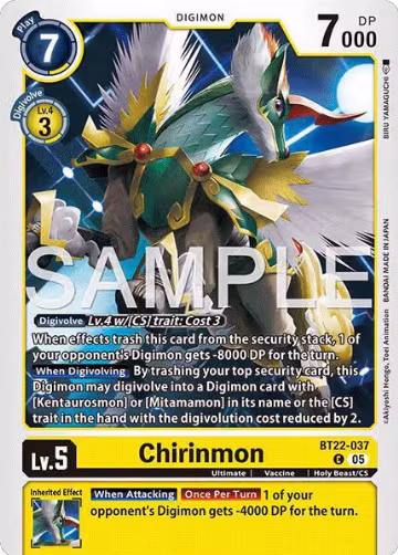 Chirinmon (BT22-037 C), Cyber Eden — Digimon card price