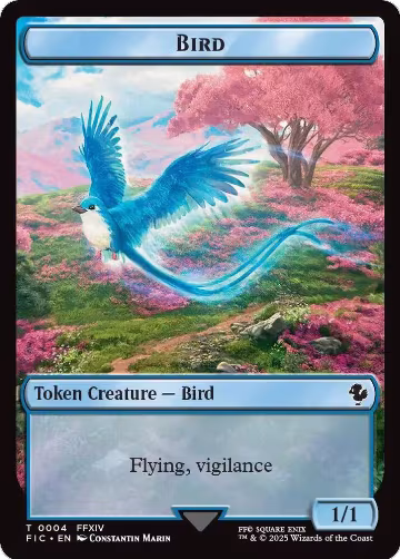 Bird // Hero (0028) Double-Sided Token (Surge Foil) (4 // 28), Commander: FINAL FANTASY — Magic card price