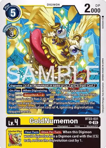 GoldNumemon (BT22-031 U), Cyber Eden — Digimon card price