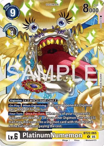 PlatinumNumemon (BT22-065 R), Cyber Eden — Digimon card price