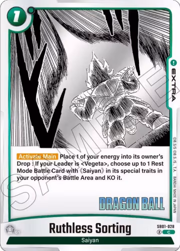 Ruthless Sorting (SB01-028), Manga Booster 01 — DB Fusion card price