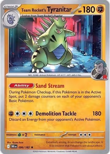 Team Rocket's Tyranitar (Non-holo) (096/182), Deck Exclusives — Pokémon card price