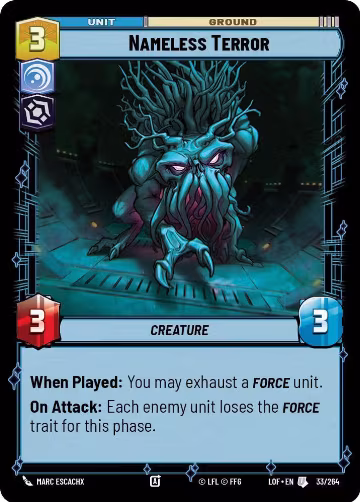 Nameless Terror (033/264), Legends of the Force — Star Wars card price