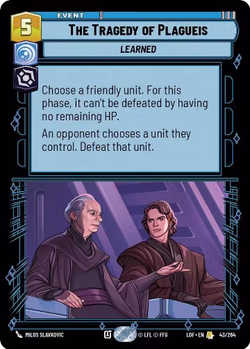 The Tragedy of Plagueis (043/264), Legends of the Force — Star Wars card price