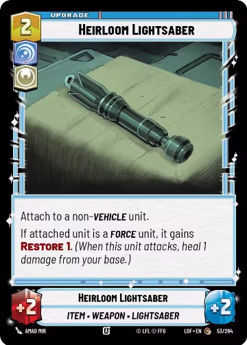 Heirloom Lightsaber (053/264), Legends of the Force — Star Wars card price