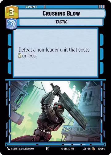 Crushing Blow (077/264), Legends of the Force — Star Wars card price