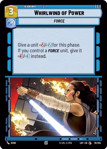 Whirlwind of Power (078/264), Legends of the Force — Star Wars card price